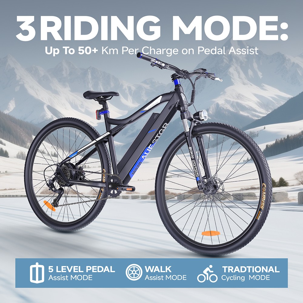 Elektrobicykel M920, 250W motor, 36V 13Ah batéria, 27.5 palcové pneumatiky, max. rýchlosť 25km/h, dojazd 60km, predné & zadné mechanické kotúčové brzdy, 9 rýchlostí - červený