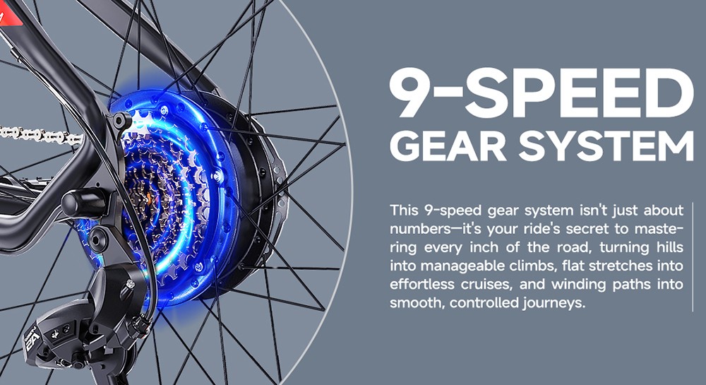 Elektrobicykel M920, 250W motor, 36V 13Ah batéria, 27.5 palcové pneumatiky, max. rýchlosť 25 km/h, dojazd 60 km, predné & zadné mechanické kotúčové brzdy, 9 rýchlostí - červený