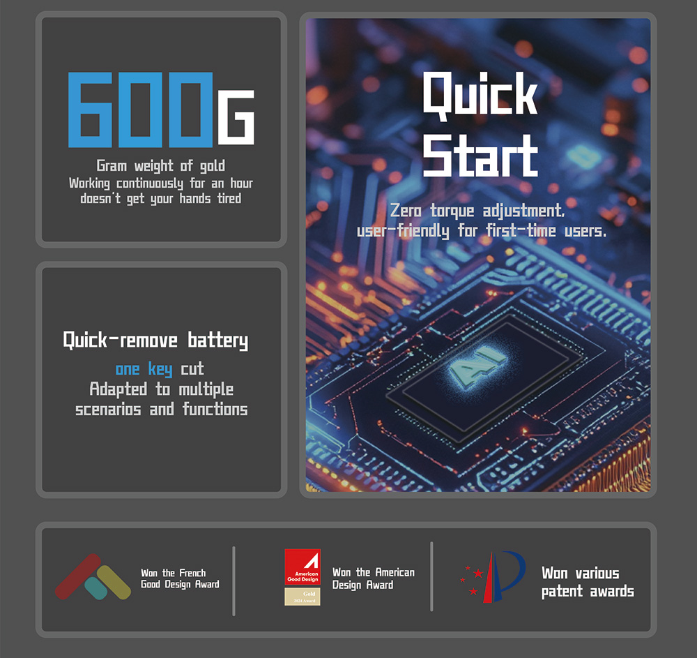 MECHTRON TL-G007S Schlagbohrmaschine, 8 V, zwei Geschwindigkeiten, 15 Nm Drehmoment, 2000 mAh Wechselakku, intelligente KI-Steuerung, 2-in-1 Akkuschrauber und -bohrer