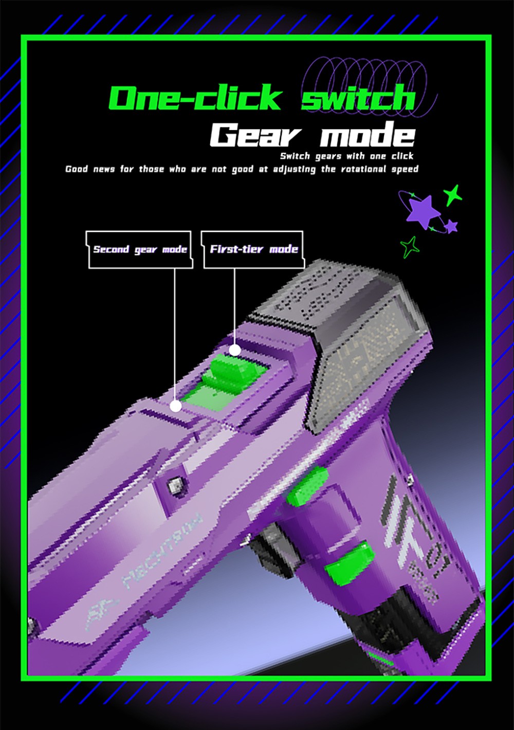 MECHTRON TL-G007S Lite Akku-Schlagbohrschrauber, 8 V, zwei Geschwindigkeiten, 15 Nm Drehmoment, 2000 mAh Wechselakku, intelligente KI-Steuerung, 2-in-1 Akkuschrauber und -Bohrschrauber