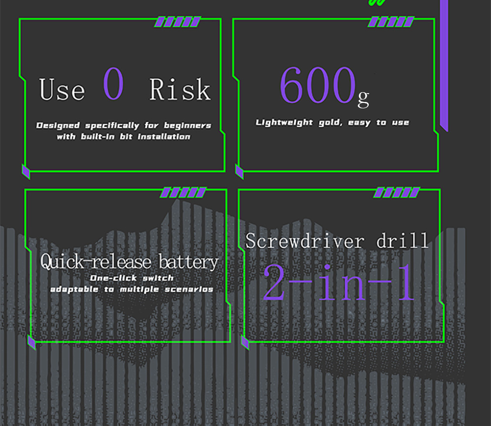 MECHTRON TL-G007S Lite Akku-Schlagbohrschrauber, 8 V, zwei Geschwindigkeiten, 15 Nm Drehmoment, 2000 mAh Wechselakku, intelligente KI-Steuerung, 2-in-1 Akkuschrauber und -Bohrschrauber