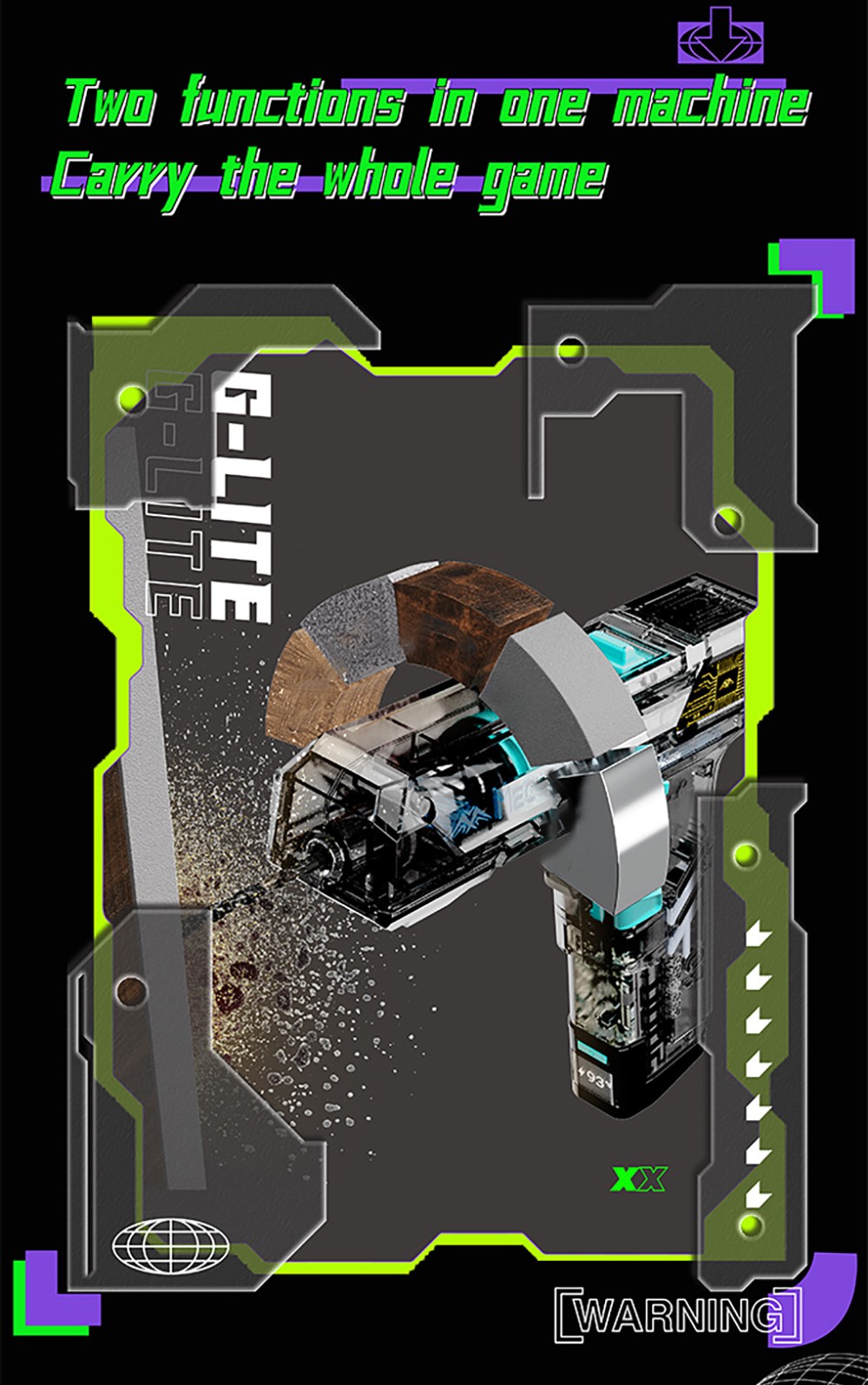 MECHTRON TL-G007S Lite Akku-Schlagbohrschrauber, 8 V, zwei Geschwindigkeiten, 15 Nm Drehmoment, 2000 mAh Wechselakku, intelligente KI-Steuerung, 2-in-1 Akkuschrauber und -Bohrschrauber