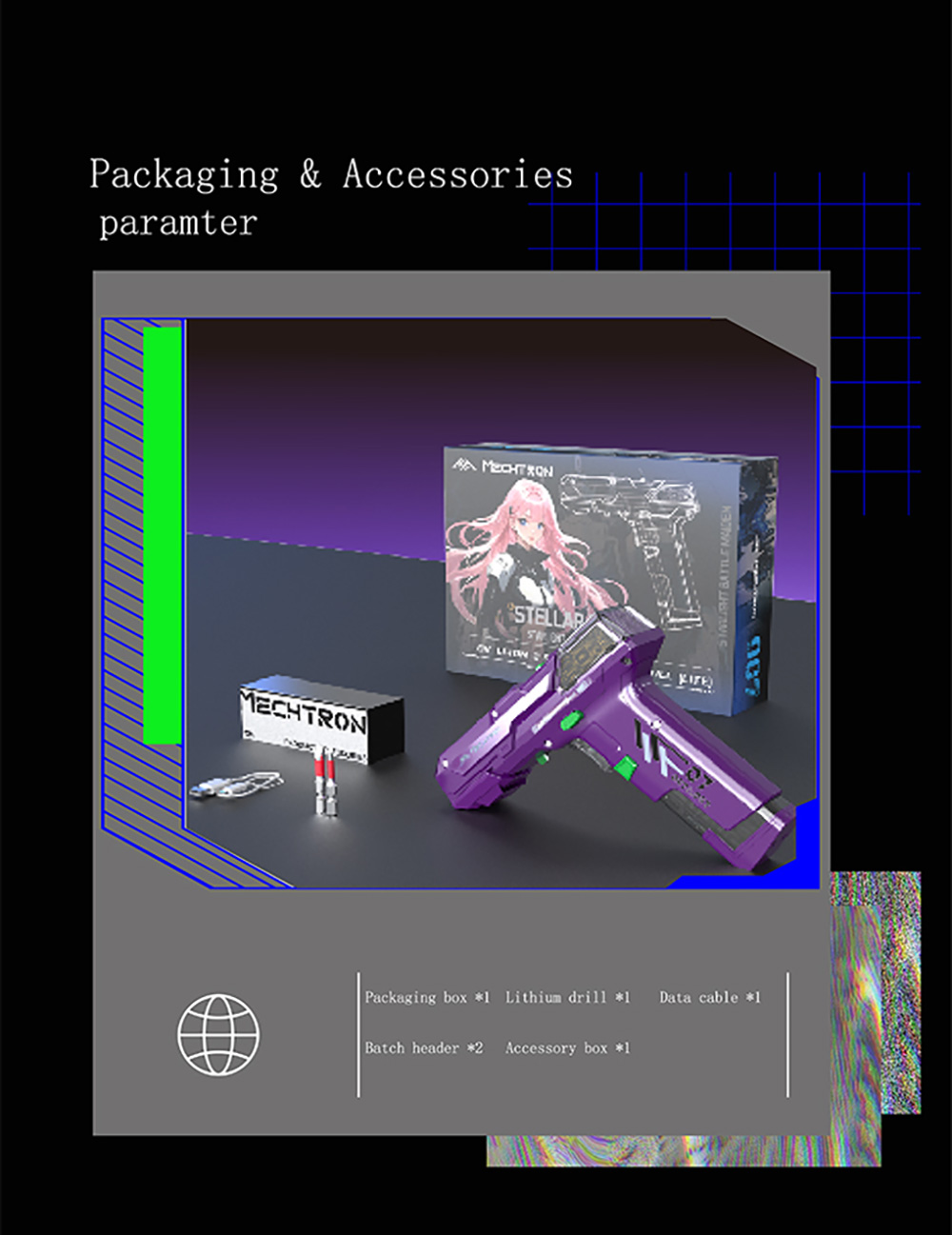 MECHTRON TL-G007S Lite Akku-Schlagbohrschrauber, 8 V, zwei Geschwindigkeiten, 15 Nm Drehmoment, 2000 mAh Wechselakku, intelligente KI-Steuerung, 2-in-1 Akkuschrauber und -Bohrschrauber