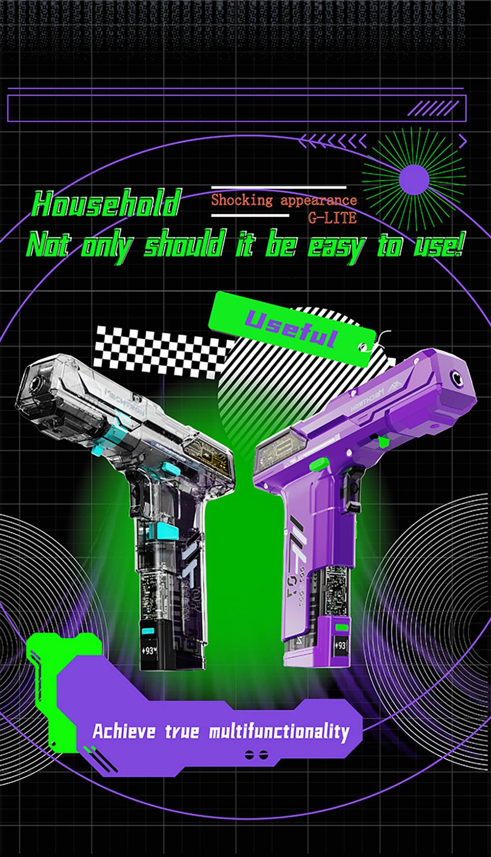 MECHTRON TL-G007S Lite Akku-Schlagbohrschrauber, 8 V, zwei Geschwindigkeiten, 15 Nm Drehmoment, 2000 mAh Wechselakku, intelligente KI-Steuerung, 2-in-1 Akkuschrauber und -Bohrschrauber