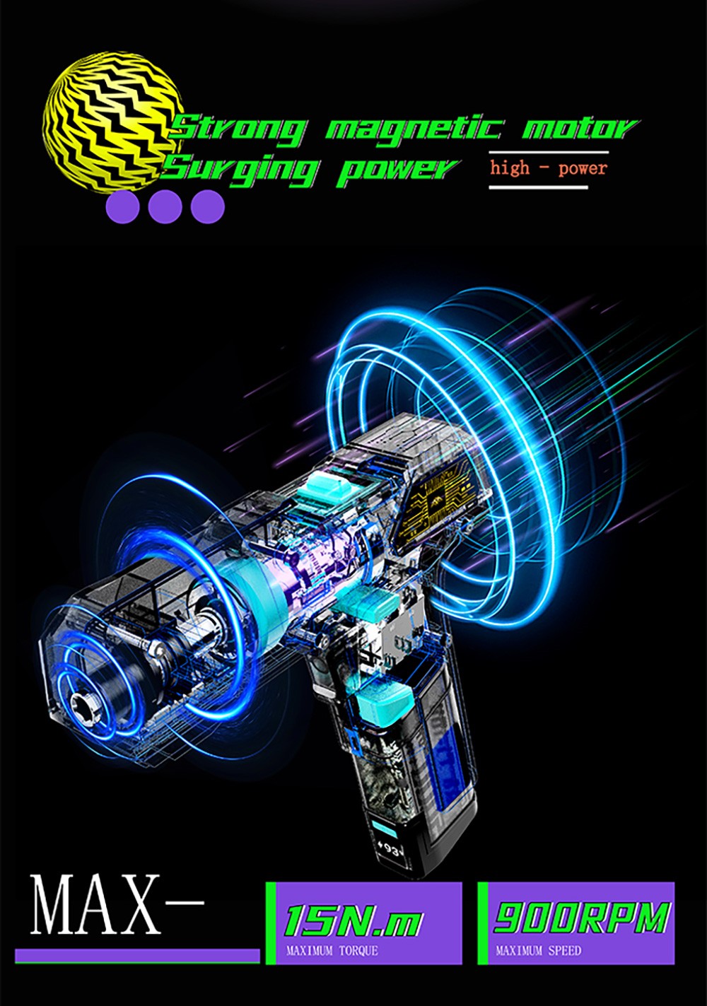 MECHTRON TL-G007S Lite Akku-Schlagbohrschrauber, 8 V, zwei Geschwindigkeiten, 15 Nm Drehmoment, 2000 mAh Wechselakku, intelligente KI-Steuerung, 2-in-1 Akkuschrauber und -Bohrschrauber