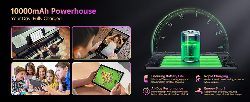 Tablette MESWAO B2, &eacute;cran IPS 14 pouces (1920 x 1200 pixels), processeur octoc&oelig;ur MTK6769, 6 Go de RAM, 128 Go de ROM, Android 13, Wi-Fi 5, Bluetooth 5.0, batterie 10&nbsp;000 mAh, double cam&eacute;ra 32 MP + 5 MP, 4 haut-parleurs, prise europ&eacute;enne, gris.