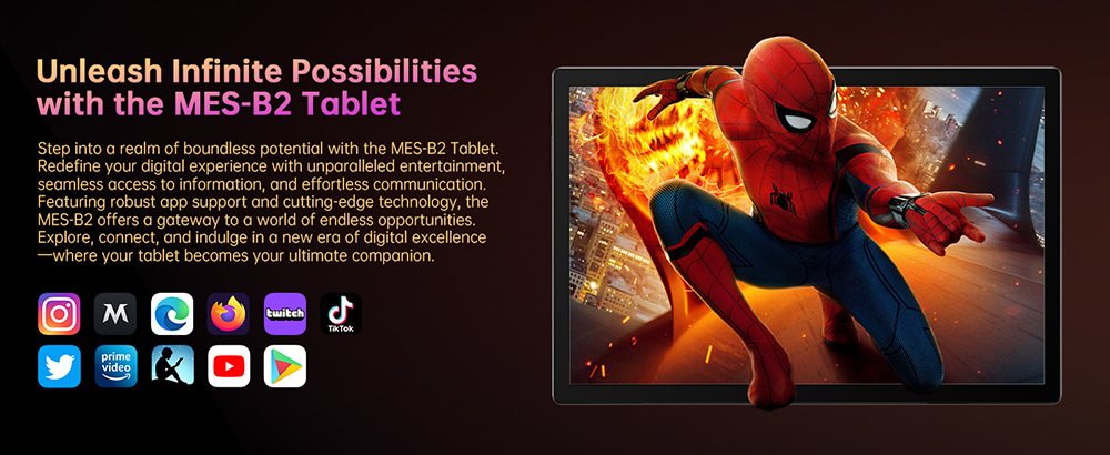Tablette MESWAO B2, &eacute;cran IPS 14 pouces (1920 x 1200 pixels), processeur octoc&oelig;ur MTK6769, 6 Go de RAM, 128 Go de ROM, Android 13, Wi-Fi 5, Bluetooth 5.0, batterie 10&nbsp;000 mAh, double cam&eacute;ra 32 MP + 5 MP, 4 haut-parleurs, prise europ&eacute;enne, gris.