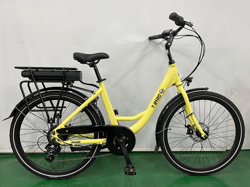 Miami-26 Electric Bike, 250W motor, 36V 14,4Ah batéria, 26*1.95 palcové pneumatiky, max. rýchlosť 25 km/h, dojazd 45 km, predné a zadné mechanické kotúčové brzdy, 7-rýchlostná prevodovka Shimano - čierna