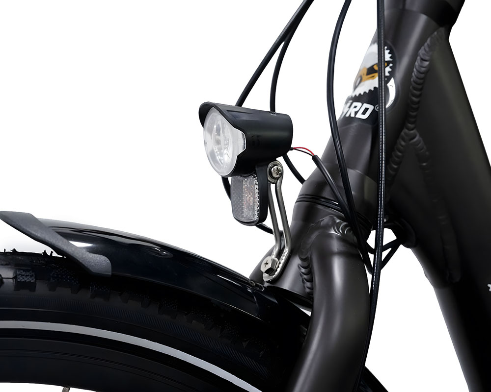 Elektrobicykel Miami-26, 250W motor, 36V 14,4Ah batéria, 26*1,95 palcové pneumatiky, max. rýchlosť 25 km/h, dojazd 45 km, predné & zadné mechanické kotúčové brzdy, Shimano 7 rýchlostí - žltá