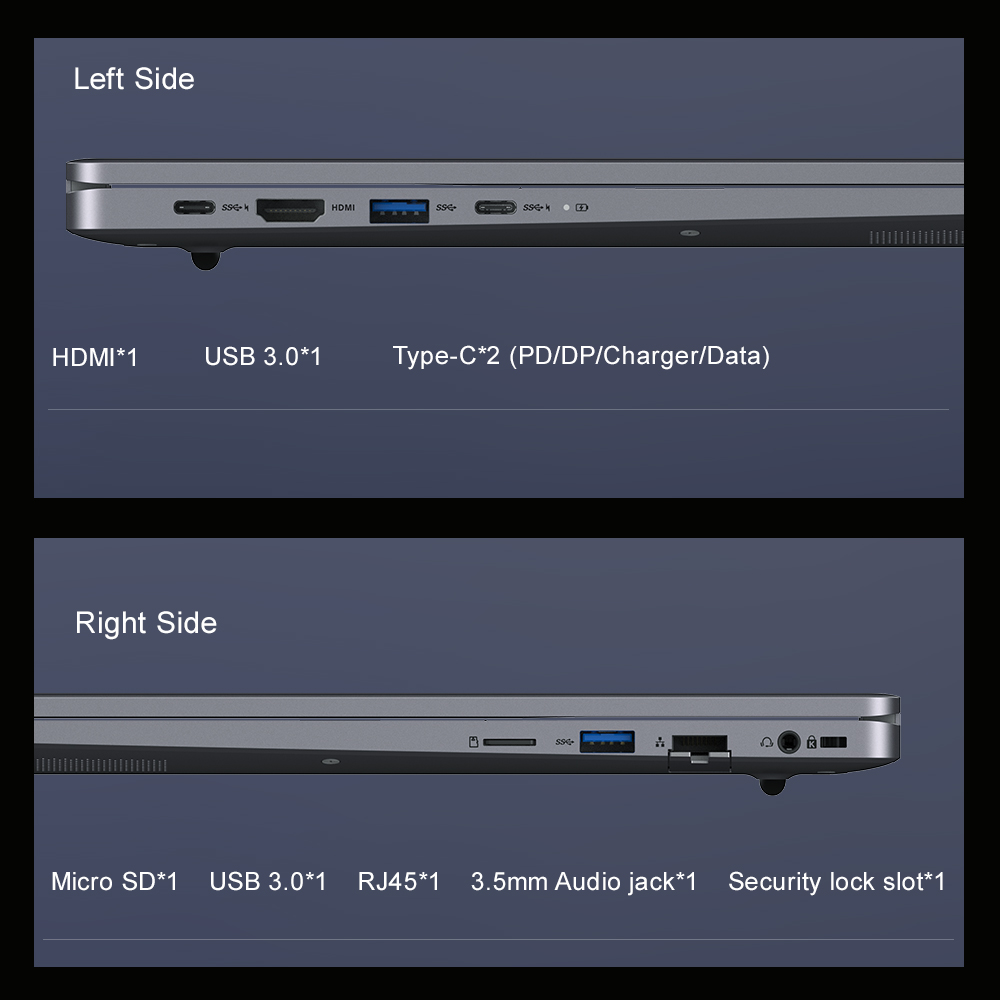 Ninkear A16 Pro Laptop, 16 inch 2560*1600 120Hz IPS Screen, AMD Ryzen 7 8745HS 8 Cores Max 4.9GHz, 32GB RAM 2TB SSD, WiFi 6 Bluetooth 5.2, 5050mAh Battery, Fingerprint Unlock, 1*HDMI, 2*Type-C, 2*USB3.0, 1*Micro SD, 1*RJ45, 1* Audio Jack