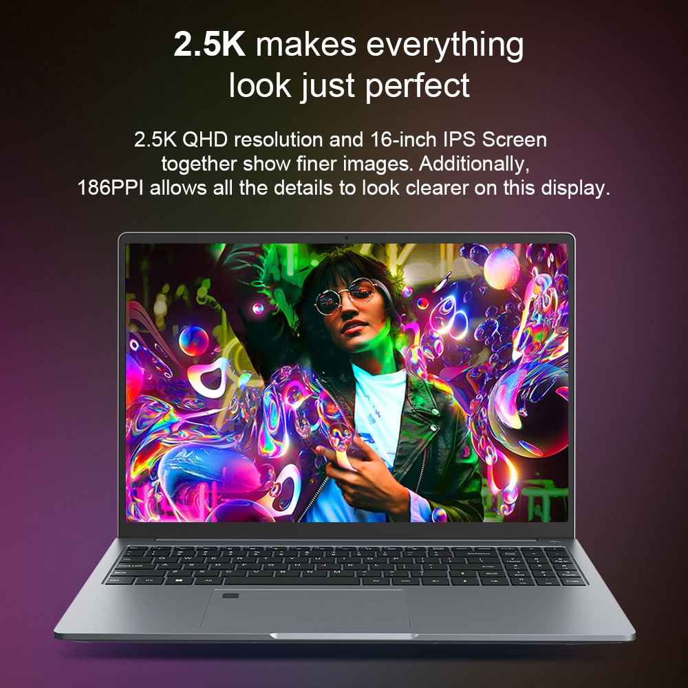 Ninkear A16 Pro Laptop, 16 inch 2560*1600 120Hz IPS Screen, AMD Ryzen 7 8745HS 8 Cores Max 4.9GHz, 32GB RAM 2TB SSD, WiFi 6 Bluetooth 5.2, 5050mAh Battery, Fingerprint Unlock, 1*HDMI, 2*Type-C, 2*USB3.0, 1*Micro SD, 1*RJ45, 1* Audio Jack