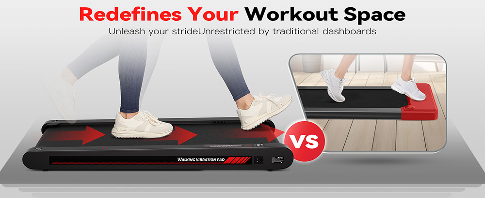 Sperax P1 Walking-Vibrationsmatte, 400 W Dual-Mode-Trainer, Geschwindigkeit 0,3&ndash;6,1 km/h, Lauffl&auml;che 900 x 390 mm, max. Belastung 159 kg, ultrad&uuml;nnes und ger&auml;uscharmes Design f&uuml;r Zuhause und B&uuml;ro