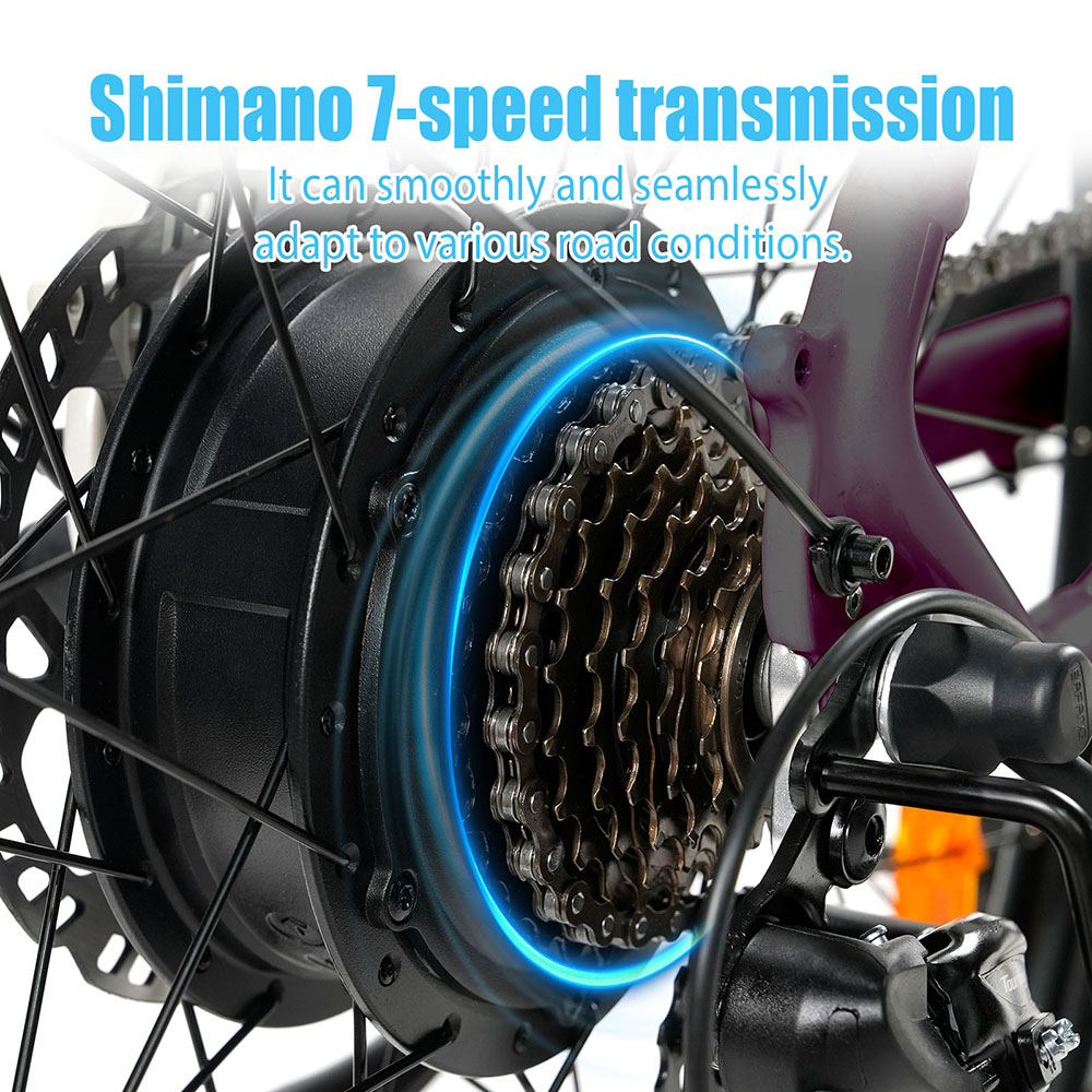 V&eacute;lo &eacute;lectrique TTGO C3 Pro, moteur 250 W, batterie 36 V 20 Ah, pneus 28 pouces, vitesse maximale 25 km/h, autonomie maximale 120 km, freins &agrave; disque hydrauliques, fourche suspendue, capteur de couple, transmission Shimano 7 vitesses, &eacute;cran LCD rouge.