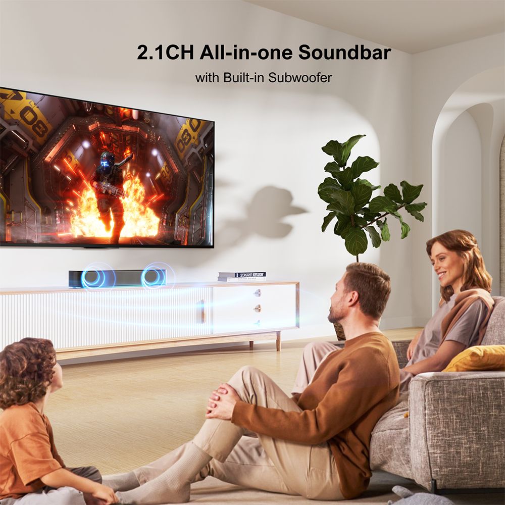 ULTIMEA Solo B30 2.1 csatorn&aacute;s soundbar, 120 W cs&uacute;csteljes&iacute;tm&eacute;ny, 121 előre be&aacute;ll&iacute;tott EQ m&aacute;trix, Bluetooth 5.3, alkalmaz&aacute;svez&eacute;rl&eacute;s
