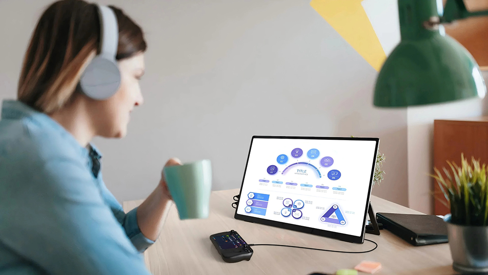 UPERFECT UTouch E6 Pro Portable Gaming Monitor, 18.5 inch 1920*1080 120Hz Touchscreen, 178&deg; Viewing Angle, FreeSync, Built-in Speaker, 2*Full-Featured Type-C, 1*mini HDMI, 1*3.5mm AUX - EU Plug