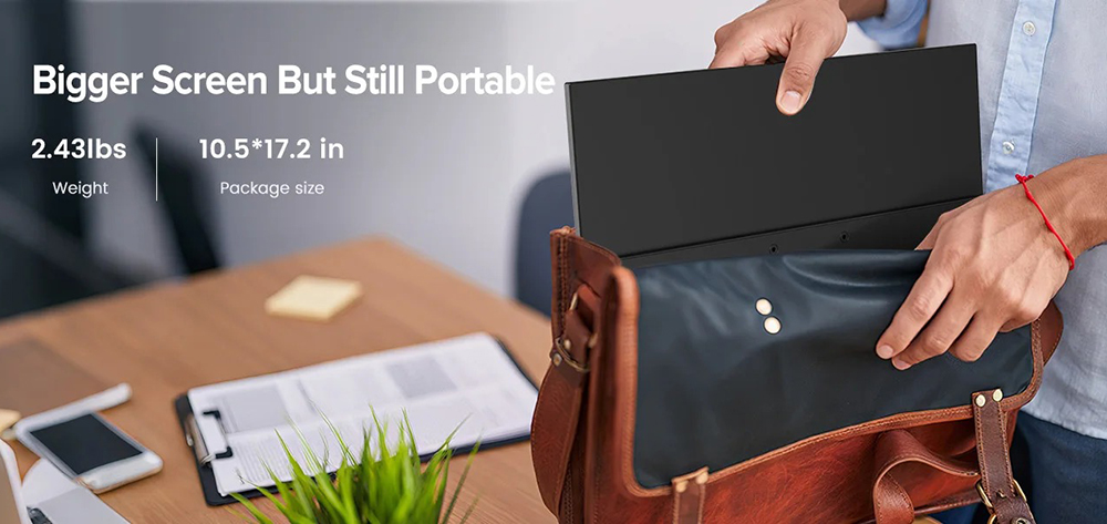 UPERFECT UTouch E6 Pro Portable Gaming Monitor, 18.5 inch 1920*1080 120Hz Touchscreen, 178&deg; Viewing Angle, FreeSync, Built-in Speaker, 2*Full-Featured Type-C, 1*mini HDMI, 1*3.5mm AUX - US Plug