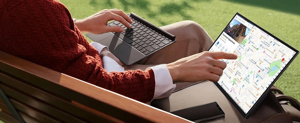 UPERFECT UTouch E6 Pro Portable Gaming Monitor, 18.5 inch 1920*1080 120Hz Touchscreen, 178&deg; Viewing Angle, FreeSync, Built-in Speaker, 2*Full-Featured Type-C, 1*mini HDMI, 1*3.5mm AUX - US Plug