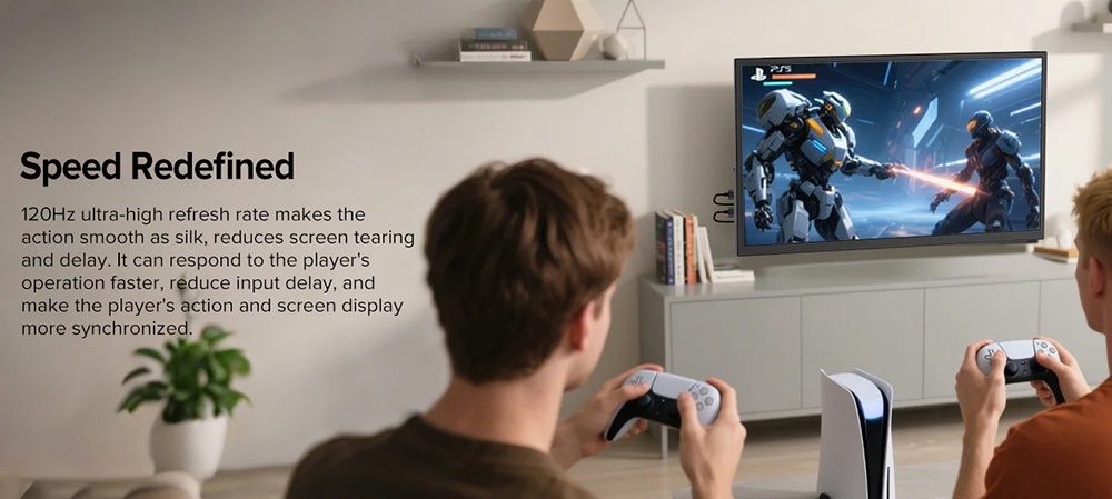 UPERFECT UTouch E6 Pro Portable Gaming Monitor, 18.5 inch 1920*1080 120Hz Touchscreen, 178&deg; Viewing Angle, FreeSync, Built-in Speaker, 2*Full-Featured Type-C, 1*mini HDMI, 1*3.5mm AUX - US Plug