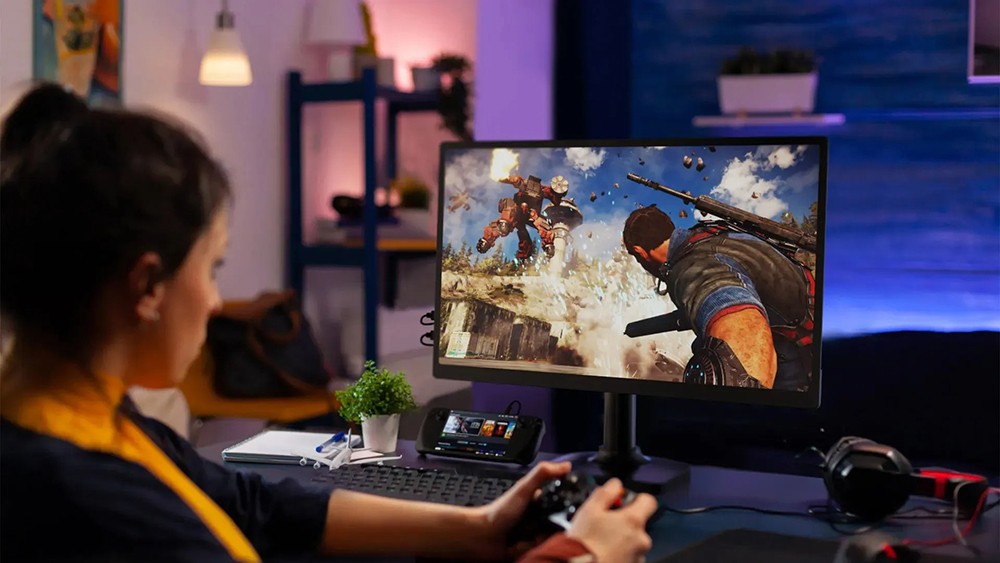 UPERFECT UTouch E6 Pro Portable Gaming Monitor, 18.5 inch 1920*1080 120Hz Touchscreen, 178&deg; Viewing Angle, FreeSync, Built-in Speaker, 2*Full-Featured Type-C, 1*mini HDMI, 1*3.5mm AUX - US Plug