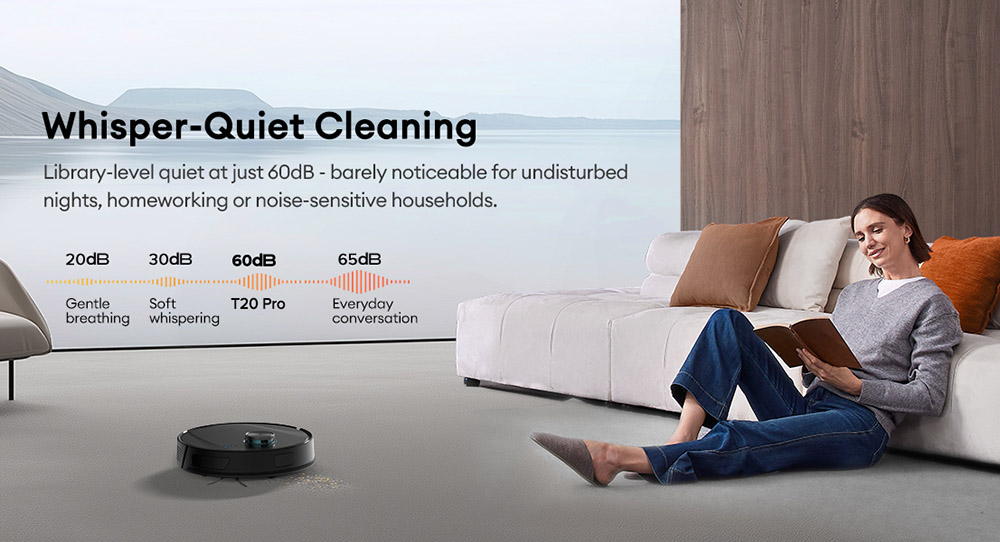 Ultenic T20 Pro Aspirateur Robot, Aspiration 8000Pa, 3 Modes de Nettoyage, Navigation Lidar Intelligente, Réservoir 2-en-1 Poussière & Eau, Autonomie 180min, Franchissement 15mm