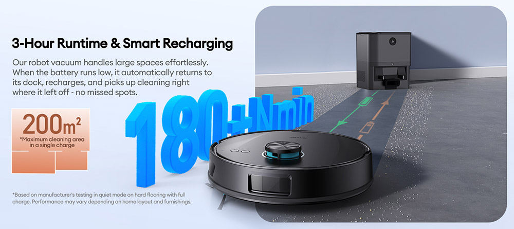Ultenic T20 Pro robotporsz&iacute;v&oacute;, 8000 Pa sz&iacute;v&oacute;teljes&iacute;tm&eacute;ny, 3 tiszt&iacute;t&aacute;si m&oacute;d, intelligens Lidar navig&aacute;ci&oacute;, 2 az 1-ben por- &eacute;s v&iacute;ztart&aacute;ly, 180 perces &uuml;zemidő, 15 mm-es emelked&eacute;si magass&aacute;g