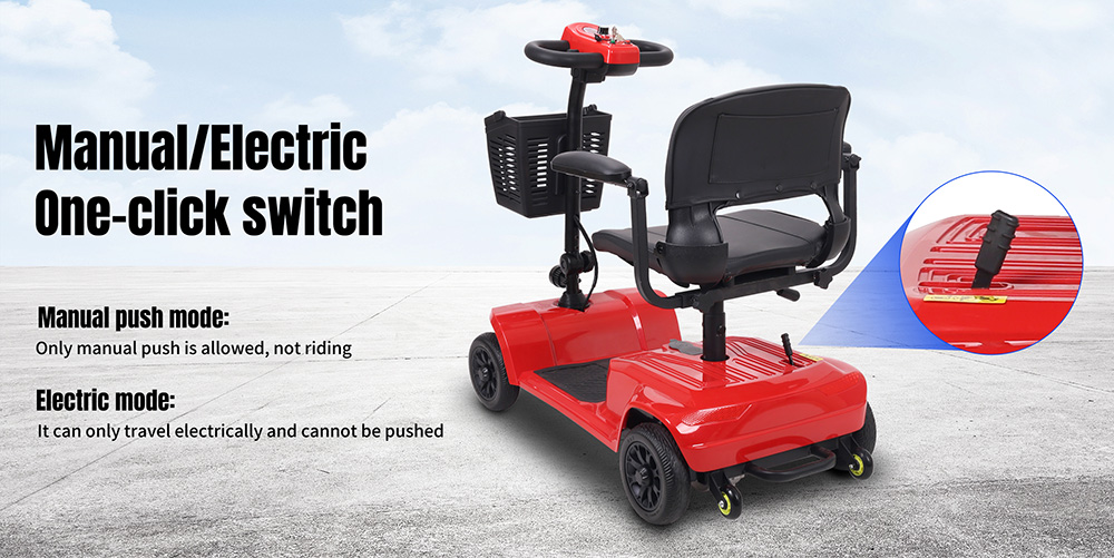 Unificare Lucas X-02B Trottinette à quatre roues pour personnes âgées, moteur 300W, batterie 24V 12Ah, siège rotatif et guidon réglable