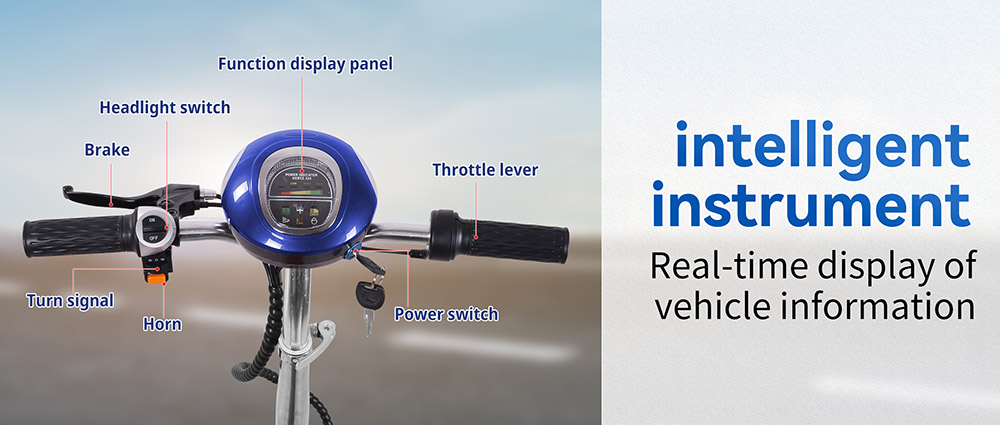 Unificare M5 Electric Scooter with Seat, 350W Motor, 24V 12Ah Battery, 8 inch Tires, 20km/h Max Speed, 12km Range - Blue