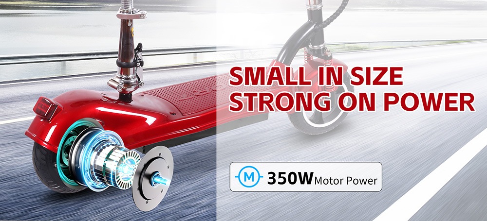 Unificare M5 Electric Scooter with Seat, 350W Motor, 24V 12Ah Battery, 8 inch Tires, 20km/h Max Speed, 12km Range - Red