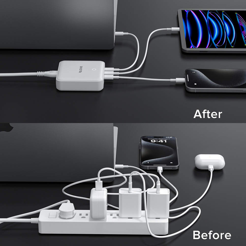 ZIKE Z1810 100W GaN 4-Port Desktop-Ladestation