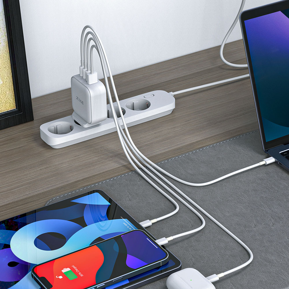 ZIKE Z310 100W GaN USB-C 4-Port Wandladeger&auml;t f&uuml;r Smartphones