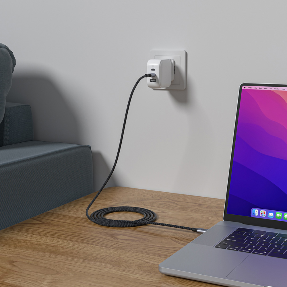 ZIKE Cavo USB C A USB C 240W PD3.1 2 Metri: Ricarica Veloce E Trasferimento Dati 480Mbps - Nylon Intrecciato, Per MacBook, IPad, Switch