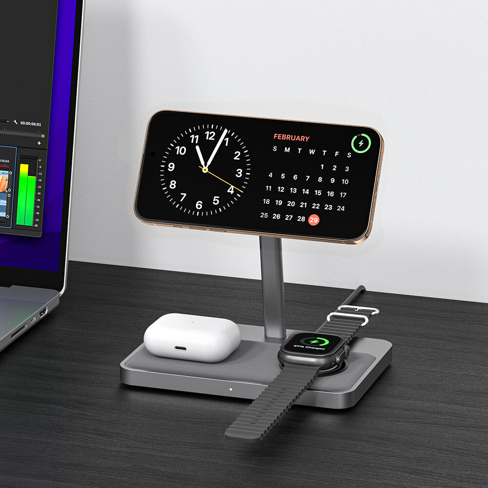 ZIKE Z557C 3-in-1 Qi2 Magnetische Kabellose Ladestation