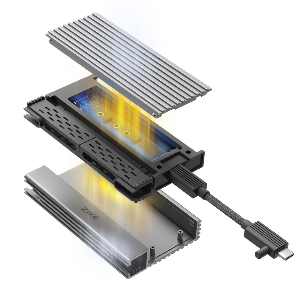 ZIKE Z666 USB4 40 Gbit/s NVMe M.2 SSD Geh&auml;use