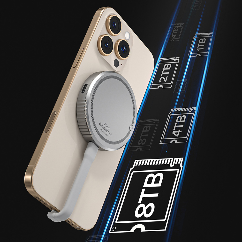 Boîtier SSD magnétique ZIKE Z850 USB-C M.2 2230 NVMe pour iPhone 16/15