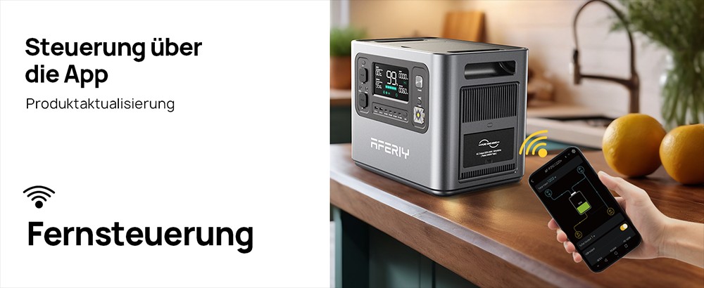 AFERIY P210 Tragbare Powerstation, 2400W AC Ausgang, 2048Wh LiFePO4 Batterie, 13 Ausg&auml;nge, 2H Schnelles AC Aufladen, 500W Solar Eingang & App-Steuerung