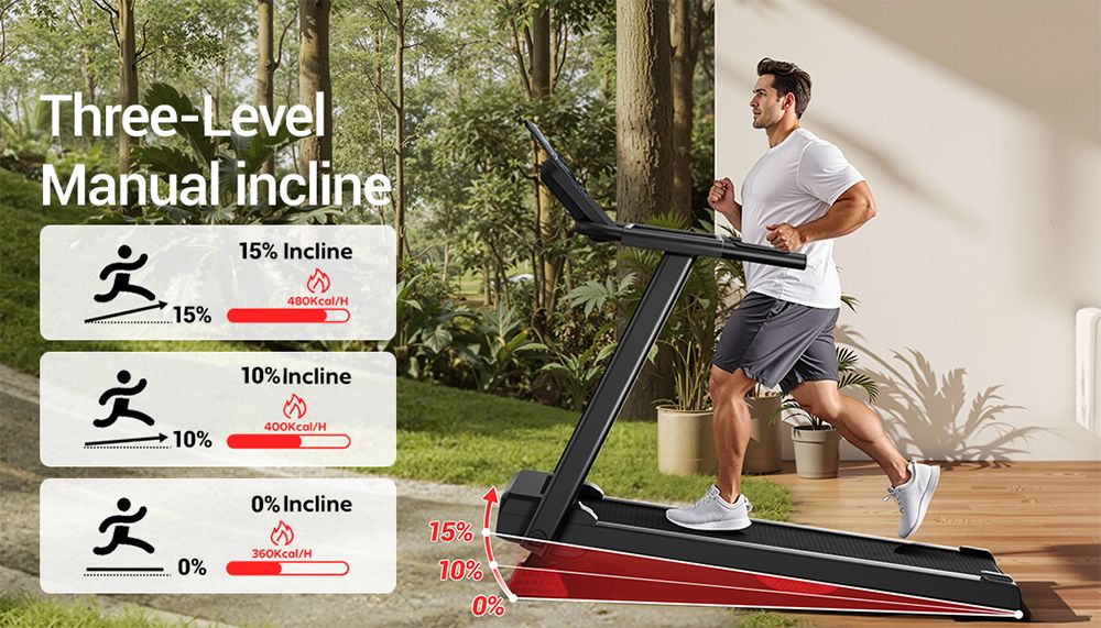 ROBORE P8 Faltbares Laufband 14 km/h, 12 integrierte Programme, mit Herzfrequenzsensor, Doppelkissensystem, 136 kg Tragekapazit&auml;t