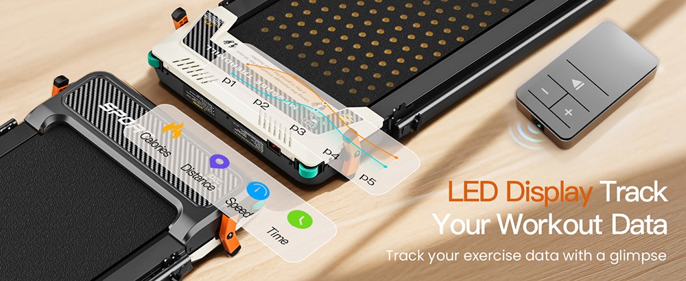 Akluer 520A-B Dual-Sided Walking Pad with Handle, 2.5HP Quiet Motor, 4MPH Max Speed, 150kg Capacity, Dual LED Display, Manual Incline & Built-in Foot Massager