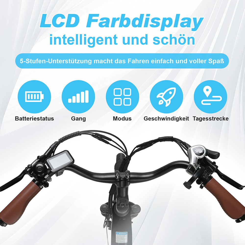 TTGO C3 Pro Elektrofahrrad, 250W Motor, 36V 20Ah Batterie, 28 Zoll Reifen, 25 km/h Höchstgeschwindigkeit, 120 km maximale Reichweite, hydraulische Scheibenbremse, Federgabel, Drehmomentsensor, Shimano 7-Gang, LCD-Display - Schwarz