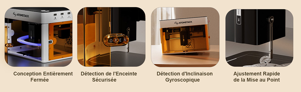 ATOMSTACK P1 5W Laser &agrave; Diode avec Purificateur d'Air - Machine de Gravure DIY Propre pour Bois et Acrylique