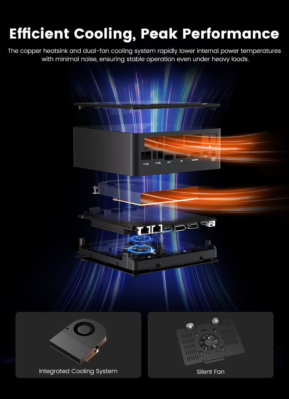 MINIX ER936-AI Mini PC, processeur AMD Ryzen AI 9 365 &agrave; 10 c&oelig;urs (jusqu'&agrave; 5 GHz), 32 Go de RAM DDR5, SSD de 1 To, affichage quadruple (HDMI + DP + 2 ports USB-C), Wi-Fi 6E, Bluetooth 5.2, double port RJ45 2,5 GHz, 3 ports USB 3.2, 1 prise audio