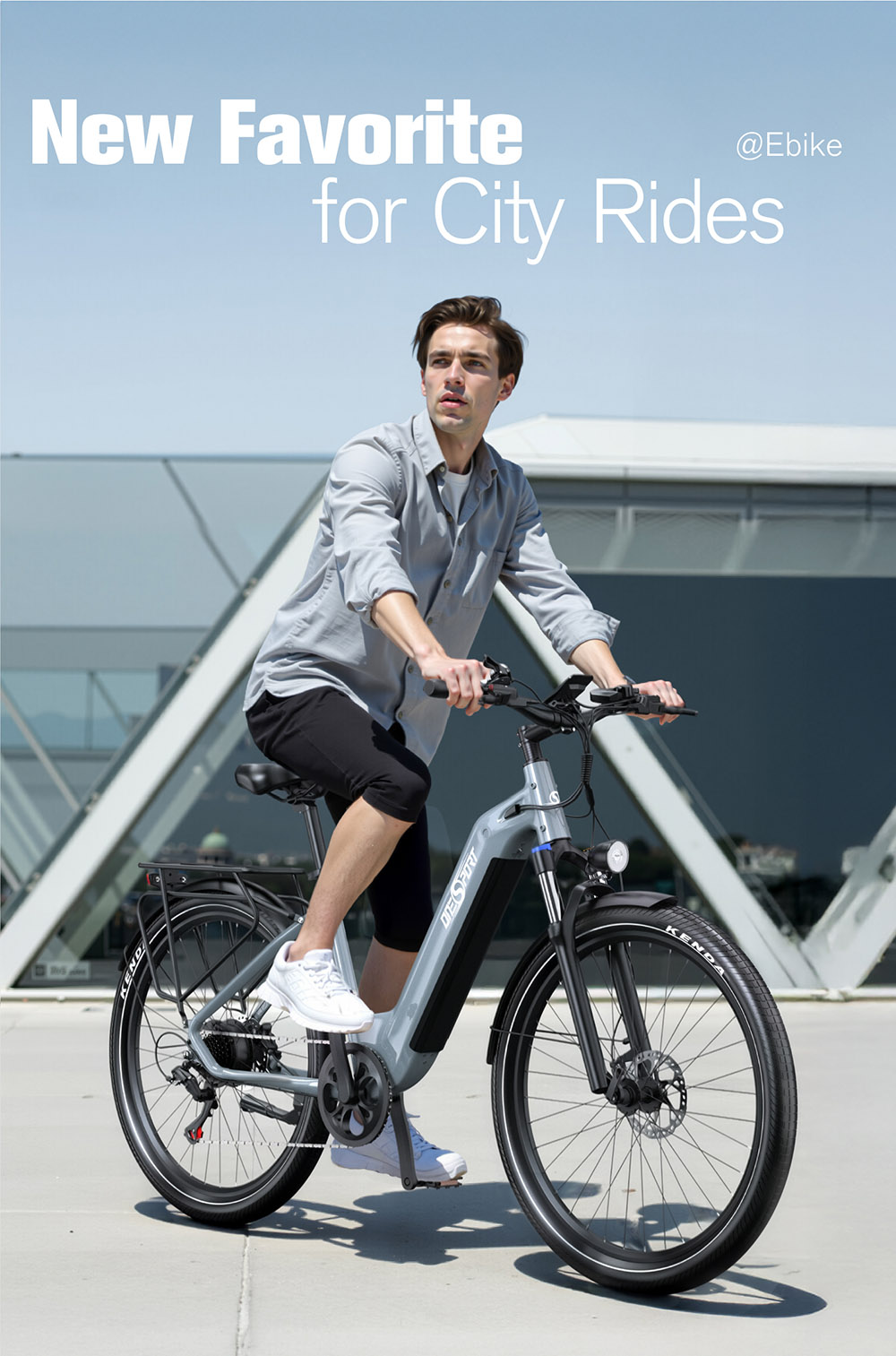 ONESPORT OT05 Vélo électrique, 27,5" Cadre en aluminium, Batterie 36V 18,2Ah, 25km/h, Moteur ANANDA 250W, Capteur de couple Shimano 7 vitesses, 60-120KM Portée maximale, Disque à huile, Charge maximale 100kg - Bleu Gris