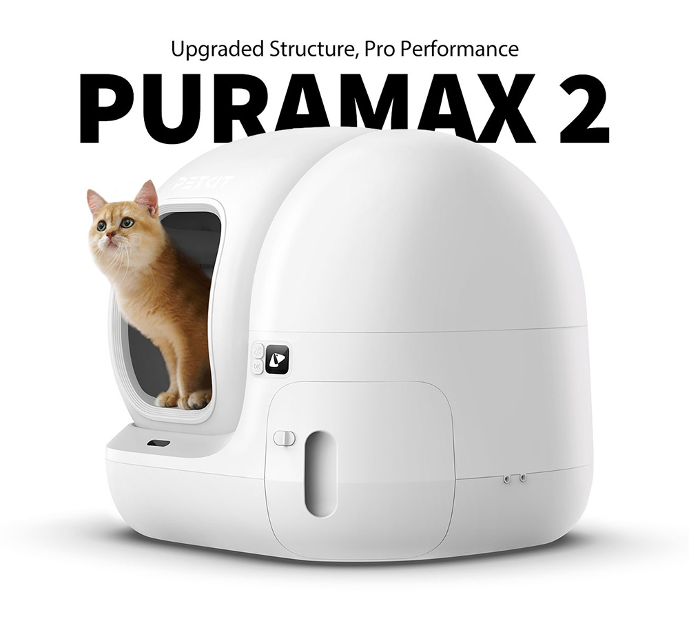 PETKIT PuraMax 2 Bac &agrave; Liti&egrave;re Intelligent pour Chat, 15 Jours Sans Ramassage, 76L Grande Capacit&eacute;, Triple Contr&ocirc;le des Odeurs, Suivi Sant&eacute; via App, Id&eacute;ale pour Grands Chats et Foyers Multiples