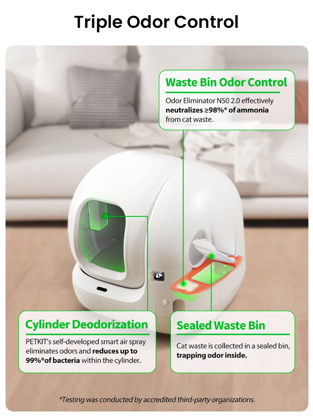 PETKIT PuraMax 2 Bac &agrave; Liti&egrave;re Intelligent pour Chat, 15 Jours Sans Ramassage, 76L Grande Capacit&eacute;, Triple Contr&ocirc;le des Odeurs, Suivi Sant&eacute; via App, Id&eacute;ale pour Grands Chats et Foyers Multiples