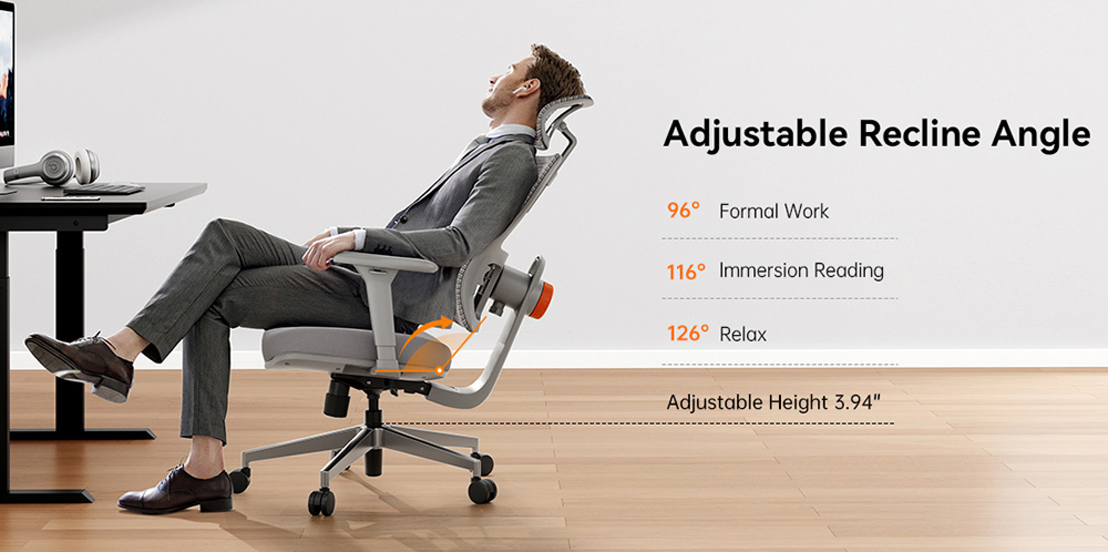 NEWTRAL MAGICH003 Ergonomischer Stuhl + abnehmbare Arbeitsfl&auml;che, Grau