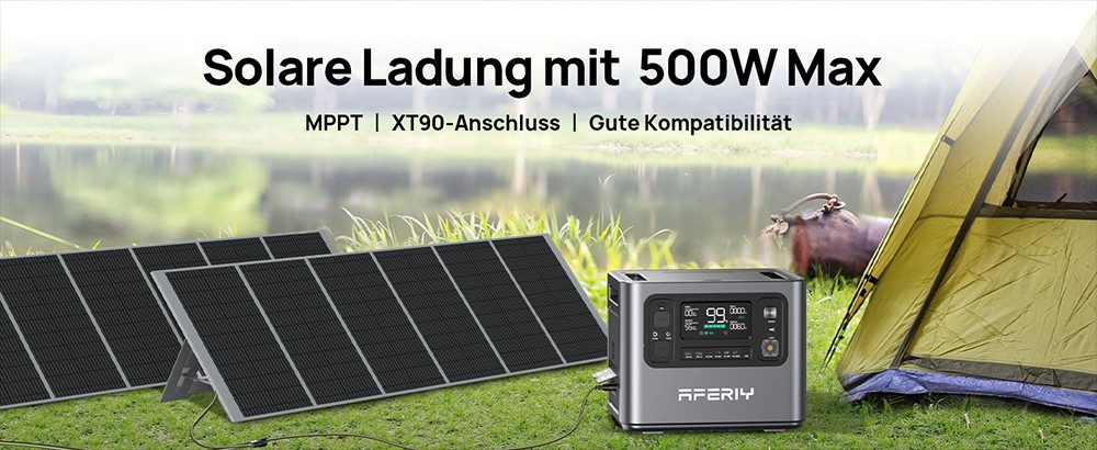 AFERIY P210 Tragbare Powerstation, 2400W AC Ausgang, 2048Wh LiFePO4 Batterie, 13 Ausg&auml;nge, 2H Schnelles AC Aufladen, 500W Solar Eingang & App-Steuerung