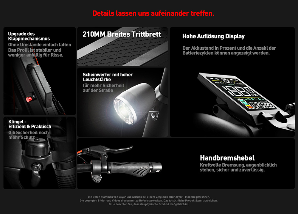 Joyor T6E Pro Elektroroller mit ABE-Zertifizierung, 500W Motor, 48V 18Ah Akku, 10 Zoll Reifen, 20 km/h H&ouml;chstgeschwindigkeit, 90 km Reichweite, mechanische Scheibenbremsen vorne und hinten, hydraulische Federsto&szlig;d&auml;mpfer vorne und hinten