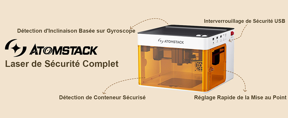 ATOMSTACK P1 5W Laser &agrave; Diode avec Purificateur d'Air - Machine de Gravure DIY Propre pour Bois et Acrylique