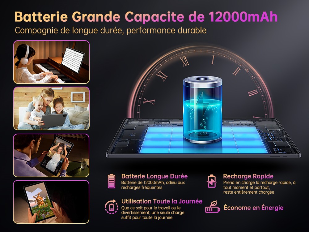 MESWAO B3 Pro Tablette, &eacute;cran IPS 15,6 pouces 1920*1080, MTK Helio G99 8 c&oelig;urs, 8GB RAM 256GB ROM, Android 14, WiFi 5 Bluetooth 5.0, batterie 12000mAh, cam&eacute;ra 32MP+5MP, 4 haut-parleurs - prise EU, noir