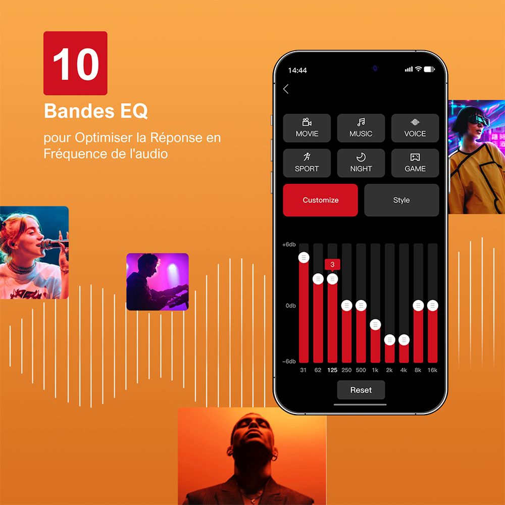 ULTIMEA Solo B30 Barre de son 2.1 canaux, puissance de crête de 120W, 121 matrices d'égaliseur préréglées, Bluetooth 5.3, contrôle par application