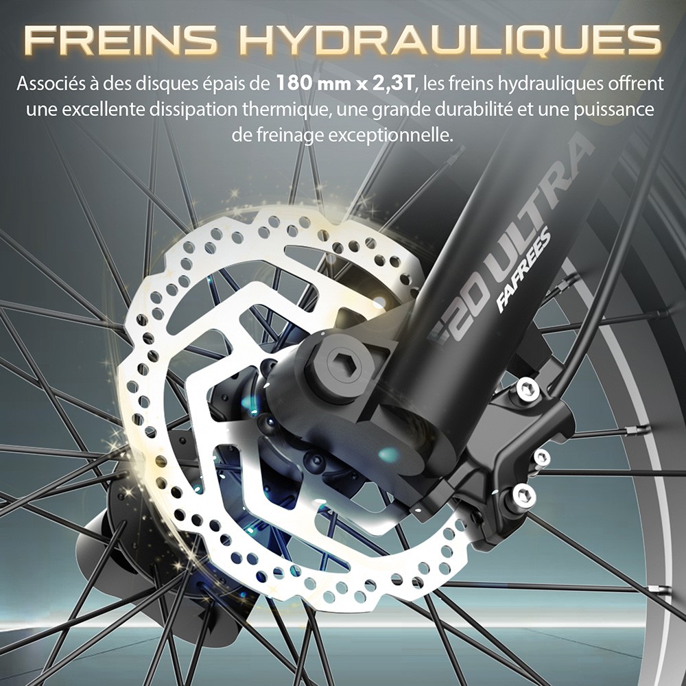 Fafrees F20 Ultra Vélo électrique version certifiée EU L1e-B, moteur 750W, batterie 48V 25Ah, pneus 20*5 pouces, vitesse maximale 45km/h, autonomie maximale 140km, freins à disque hydrauliques, suspension hydraulique, Shimano 7 vitesses - Gris